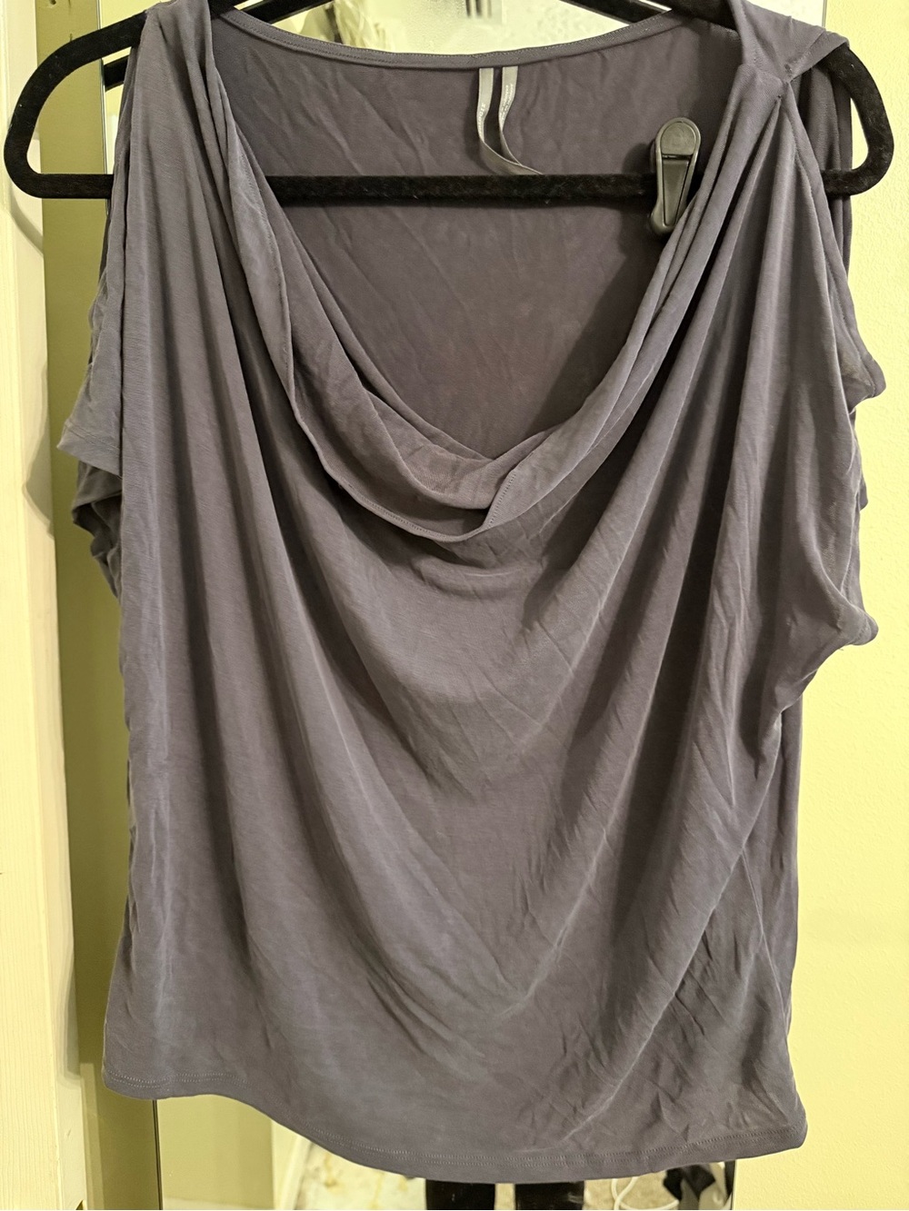 Anthropologie Draped Cowl Neck Blouse in Gray